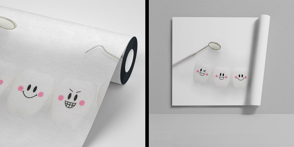 Sevimli Diş Karakterleri Duvar Kağıdı | Diş Klinikleri İçin Eğlenceli Dekor 5998