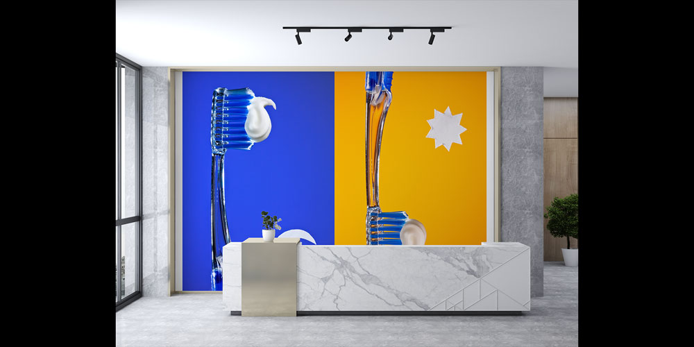 Diş Klinikleri İçin Modern Diş İkonları Duvar Kağıdı 6004