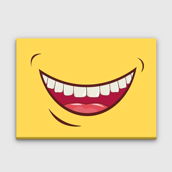 Gülümseyen Ağız İllüstrasyonu Temalı Kanvas Duvar Tablosu – 5985