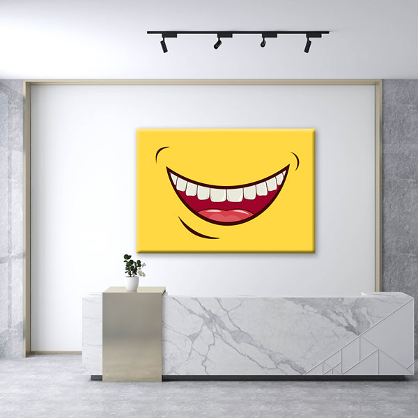 Gülümseyen Ağız İllüstrasyonu Temalı Kanvas Duvar Tablosu – 5985