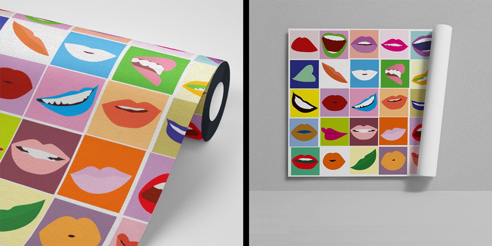 Diş Kliniği Duvar Kağıdı Renkli Dudak Tasarımı 2524
