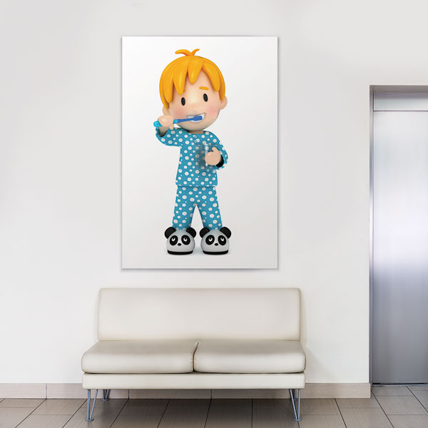 Çocuk Diş Fırçalama Karakteri Temalı Kanvas Duvar Tablosu – 1189