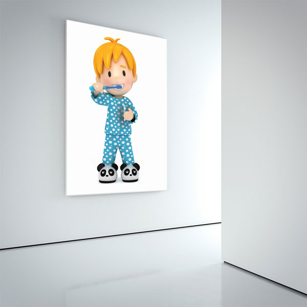 Çocuk Diş Fırçalama Karakteri Temalı Kanvas Duvar Tablosu – 1189