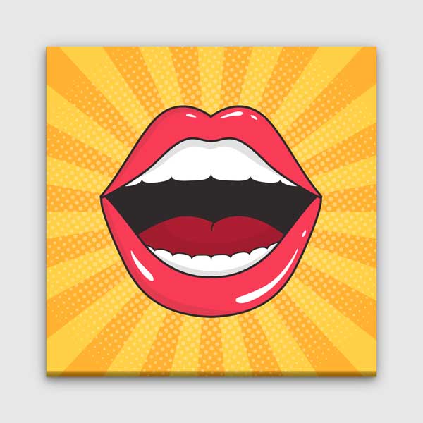 dentist-wall-decor-5988-00 Pop Art Stilinde Kırmızı Dudaklar Temalı Kanvas Duvar Tablosu – 5988