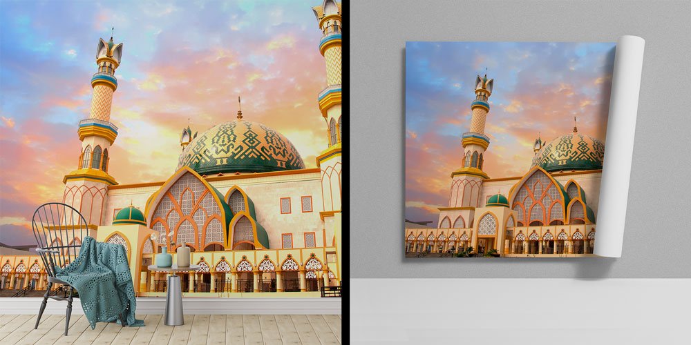 Dünya Camileri Duvar Kağıdı - Islamic Center Nusa Tenggara Camii Duvar Kaplaması 10424