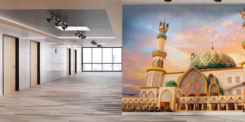 Dünya Camileri Duvar Kağıdı - Islamic Center Nusa Tenggara Camii Duvar Kaplaması 10424