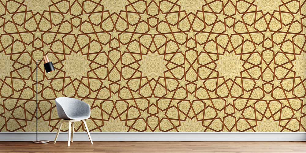 İslami Geometrik Desenli Duvar Kağıdı 10400