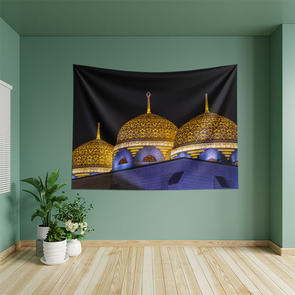 İslami Sanat Altın Kubbeler Duvar Örtüsü 10562