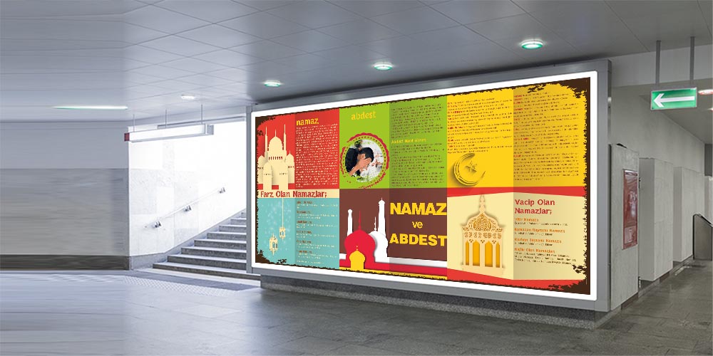 Namaz ve Abdest Temel Bilgiler Posteri F-253