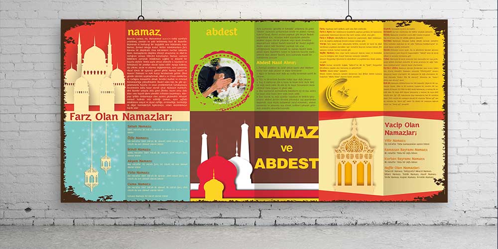 Namaz ve Abdest Temel Bilgiler Posteri F-253