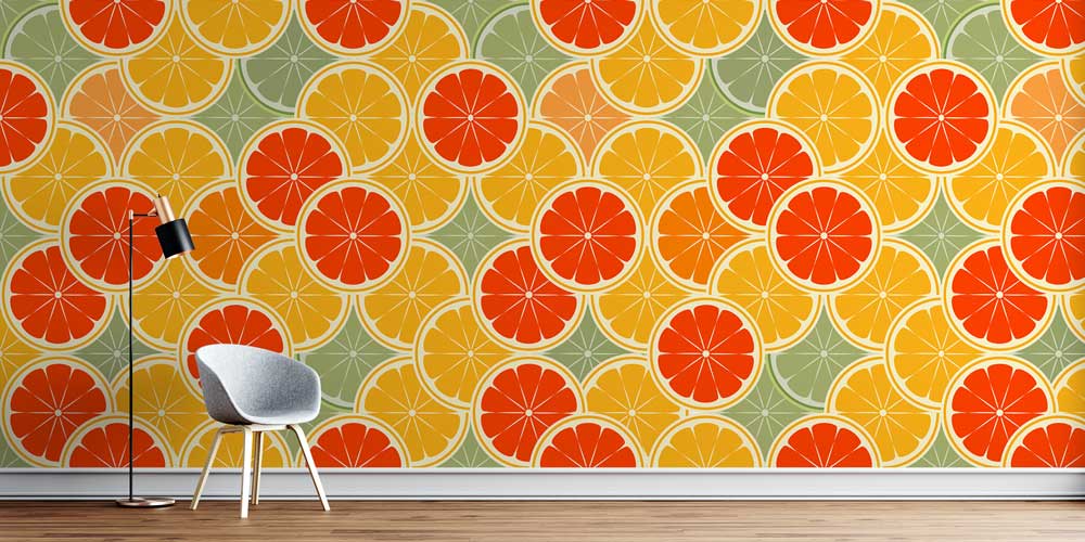 Narenciye Dilimi Desenli Duvar Kağıdı 1136