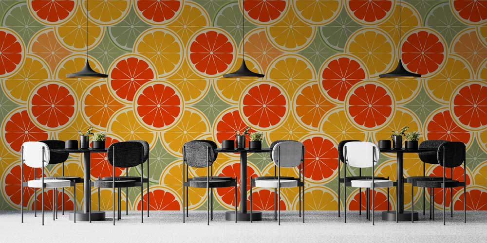 Narenciye Dilimi Desenli Duvar Kağıdı 1136