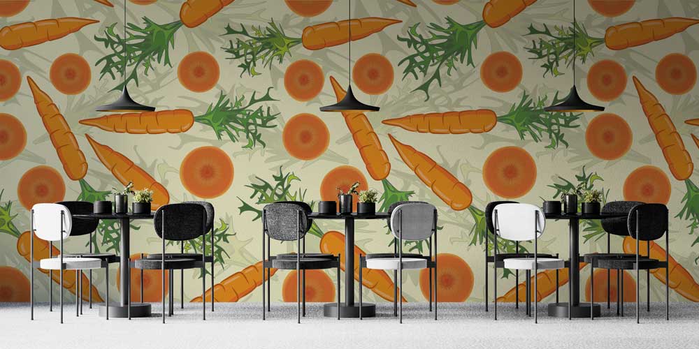 Havuç Desenli Duvar Kağıdı 1133