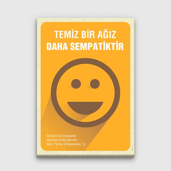 Temiz Ağız Mesajlı Diş Kliniği Duvar Tablosu – 1353