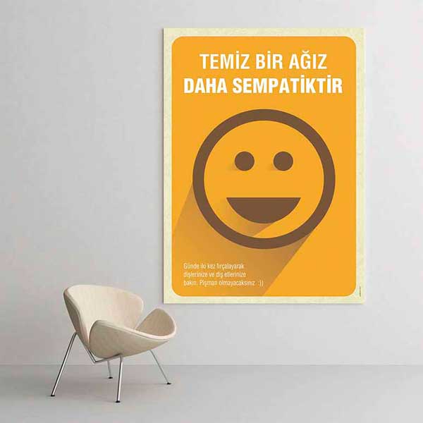 Temiz Ağız Mesajlı Diş Kliniği Duvar Tablosu – 1353
