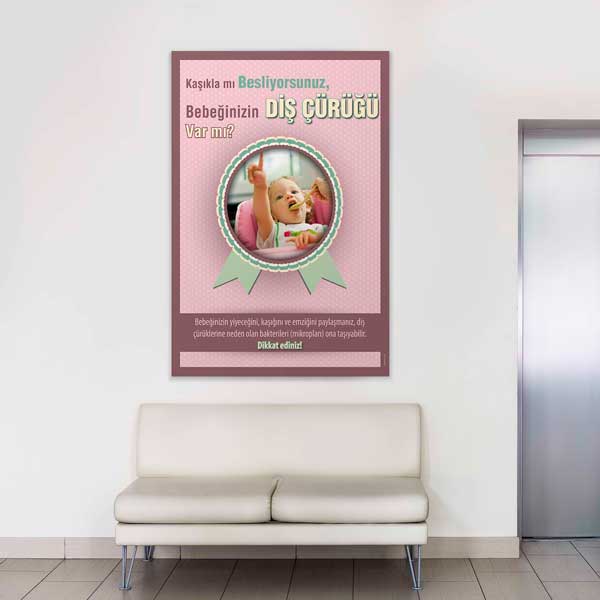 Bebeklerde Diş Çürüğü Uyarısı Temalı Kanvas Duvar Tablosu – 1349