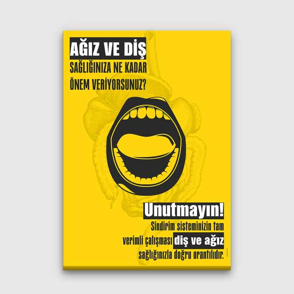 dis-klinigi-duvar-tasarimi-1356-00 Ağız ve Diş Sağlığı Farkındalık Duvar Tablosu – 1356