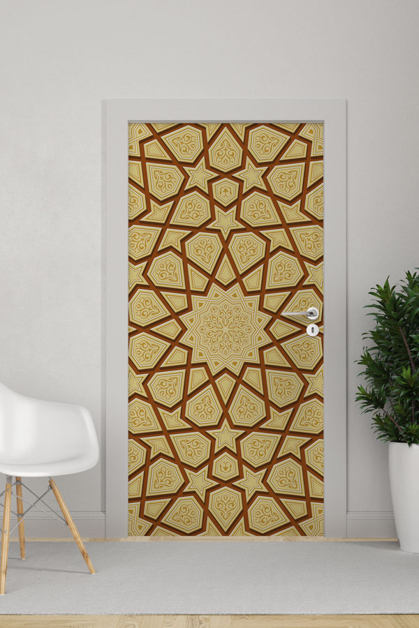 door-art-decor-6120-0 Ahşap Desenli İslami Kapı Giydirme 6120