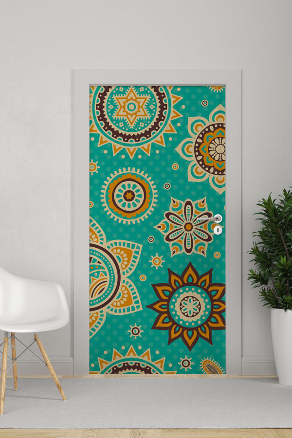 door-art-decor-6128-0 Mandalalı Kapı Giydirme 6128