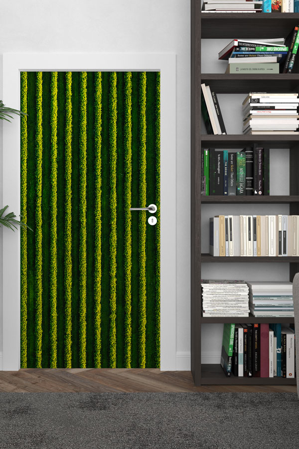 Yeşil Tarla Desenli Modern Kapı Giydirme Tasarımı 9456