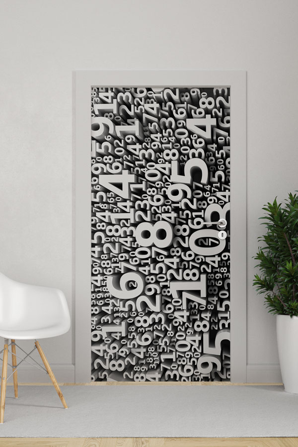 Minimalist Geometrik Matematik Kapı Giydirme 9286