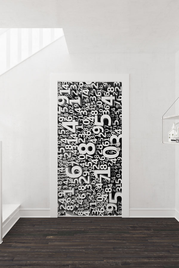 Minimalist Geometrik Matematik Kapı Giydirme 9286