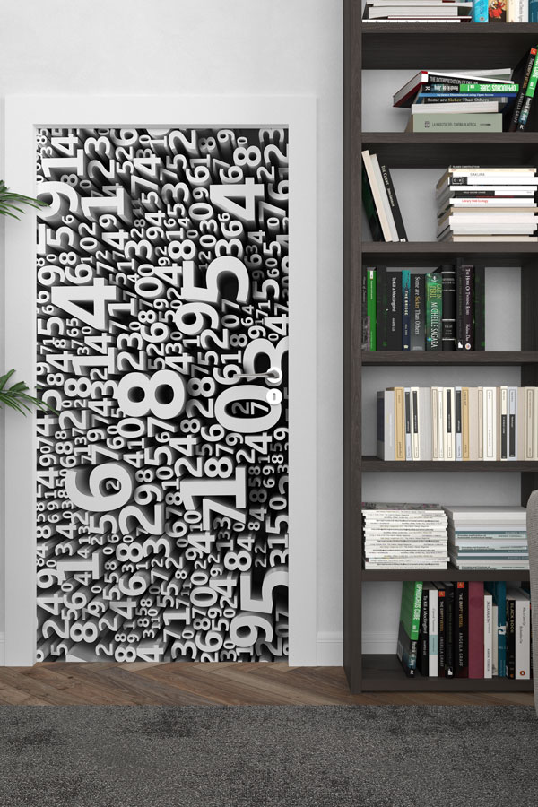 Minimalist Geometrik Matematik Kapı Giydirme 9286