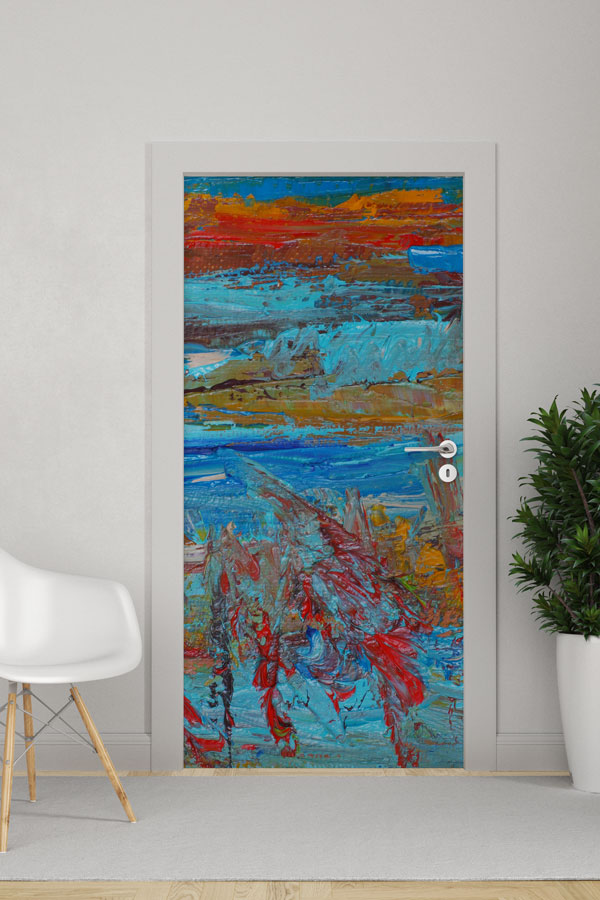 Soyut Renk Katmanları Kapı Tasarımı 9262