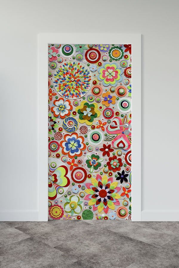 door-wall-art-design-9347-00 Çiçekli - Botanik Kapı Tasarımı 9347