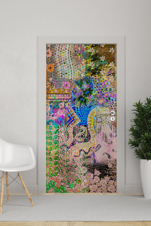 Çiçekli - Botanik Kapı Tasarımı 9356