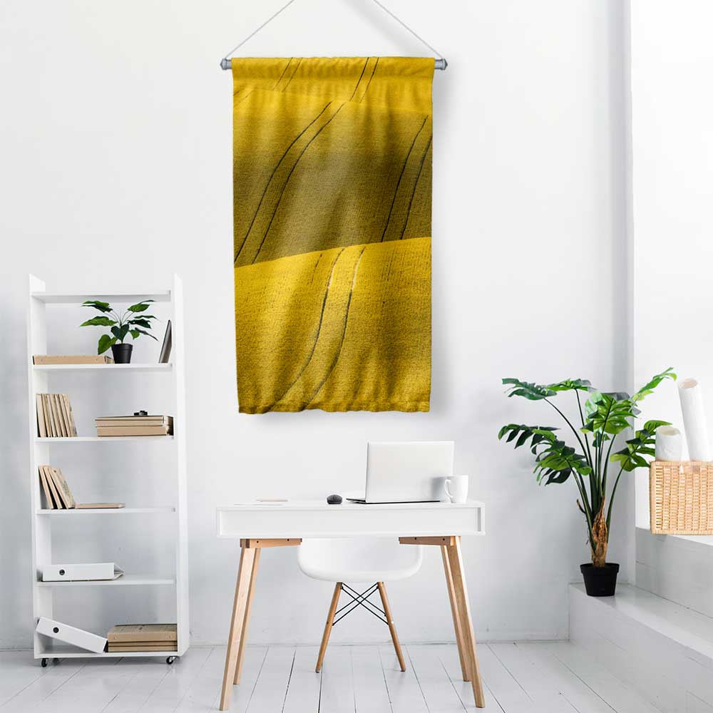 Sarı Buğday Tarlası Desenli Duvar Flaması 4764