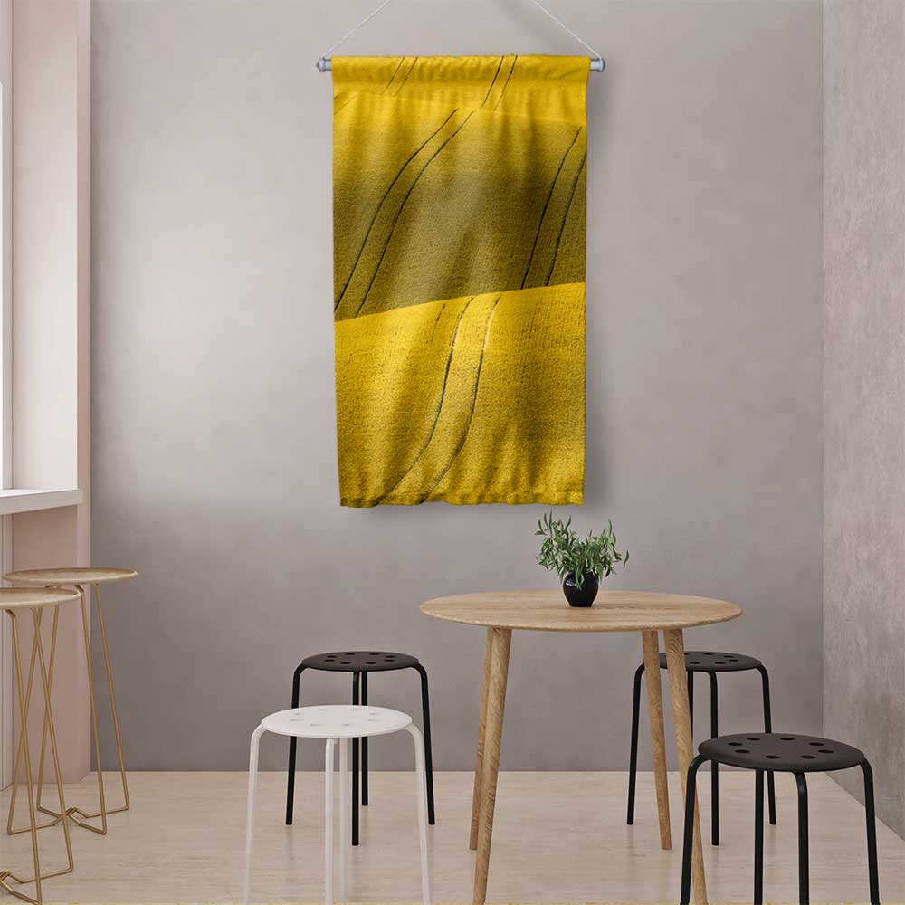 Sarı Buğday Tarlası Desenli Duvar Flaması 4764