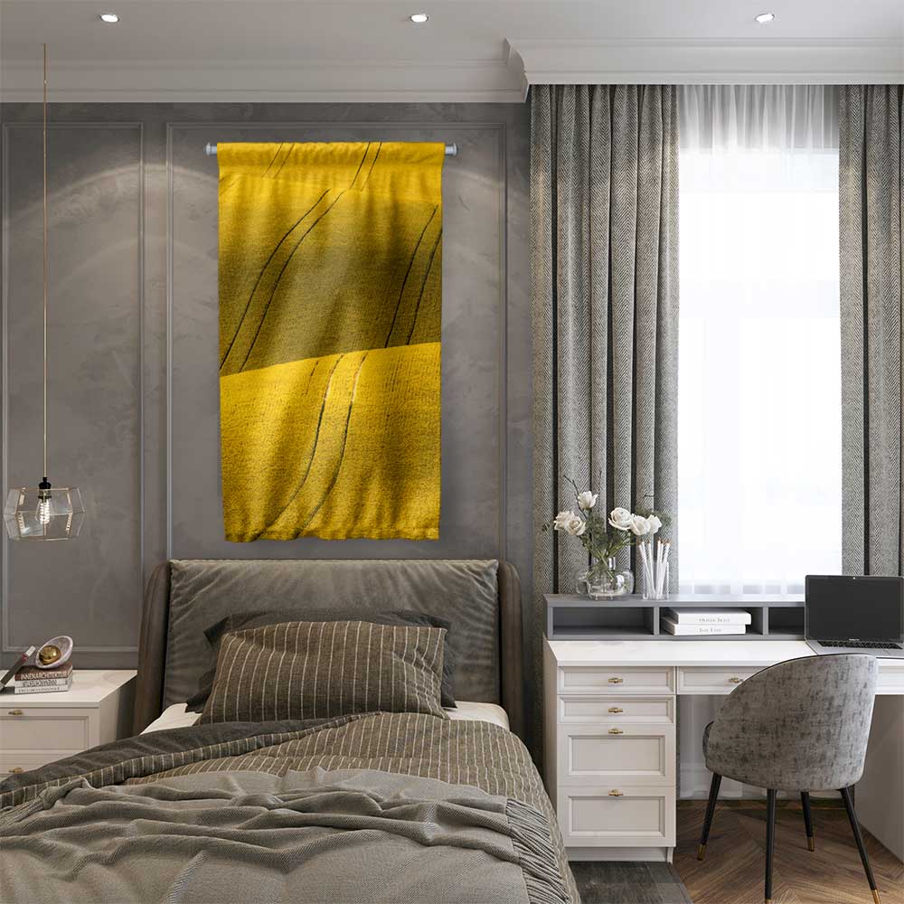 Sarı Buğday Tarlası Desenli Duvar Flaması 4764