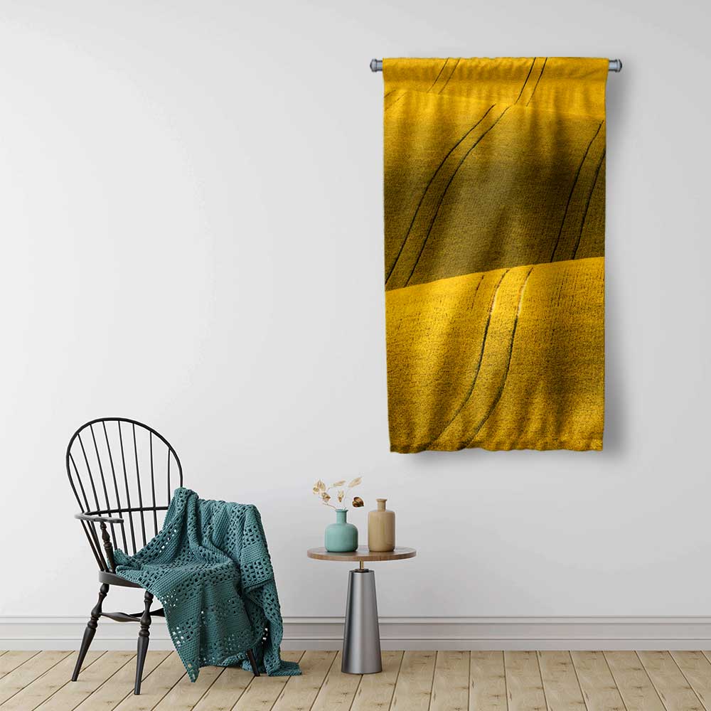 Sarı Buğday Tarlası Desenli Duvar Flaması 4764