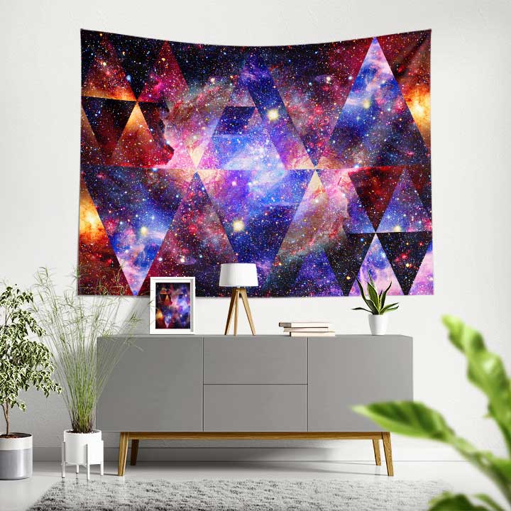 Geometrik Galaksi Uzay Desenli Duvar Örtüsü 4361