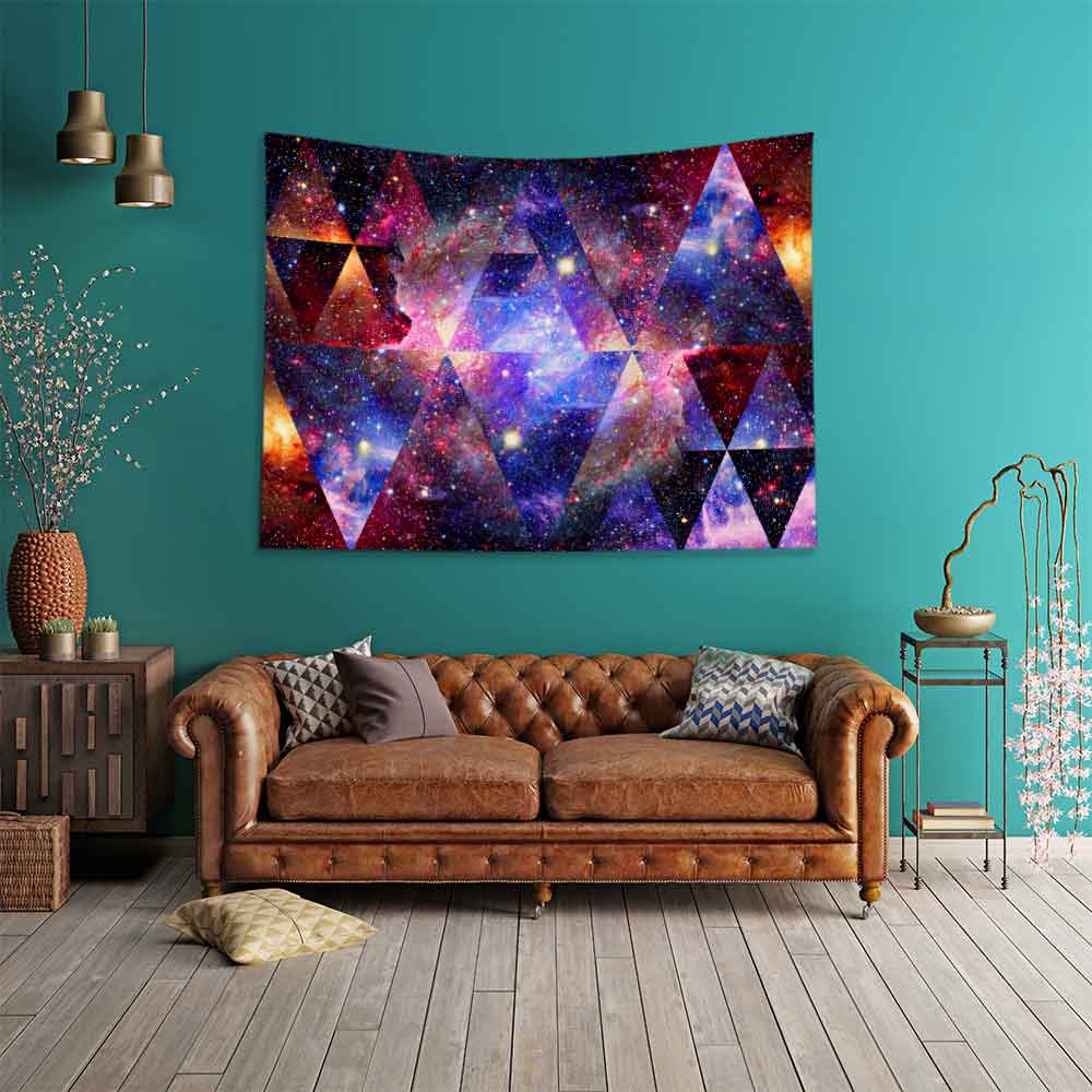 Geometrik Galaksi Uzay Desenli Duvar Örtüsü 4361