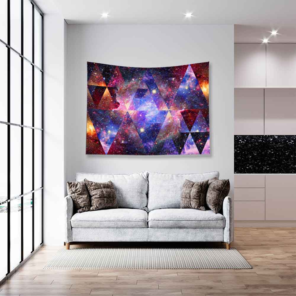 Geometrik Galaksi Uzay Desenli Duvar Örtüsü 4361