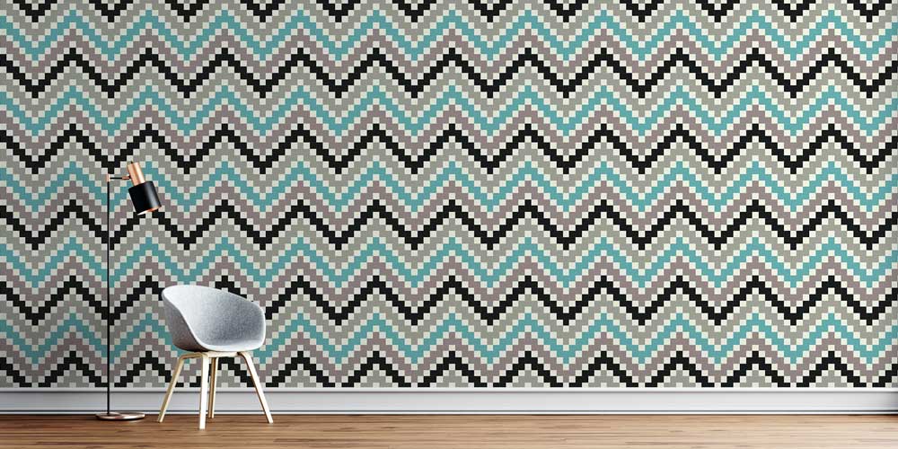 Zigzag Desenli Modern Geometrik Duvar Kağıdı 5184