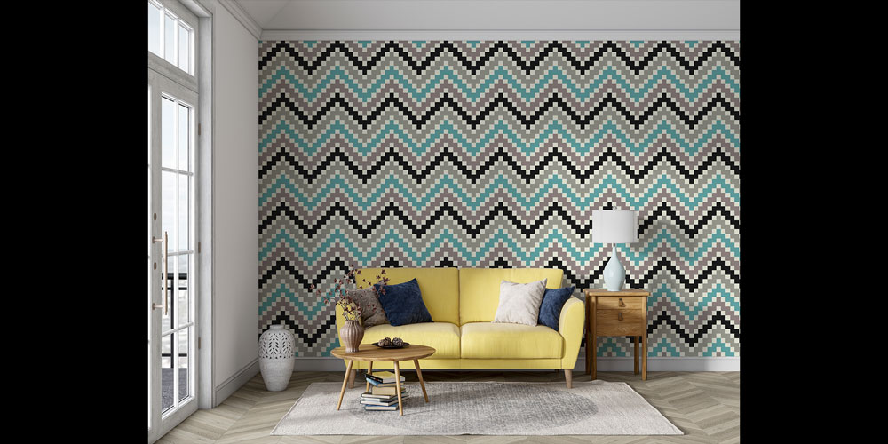 Zigzag Desenli Modern Geometrik Duvar Kağıdı 5184