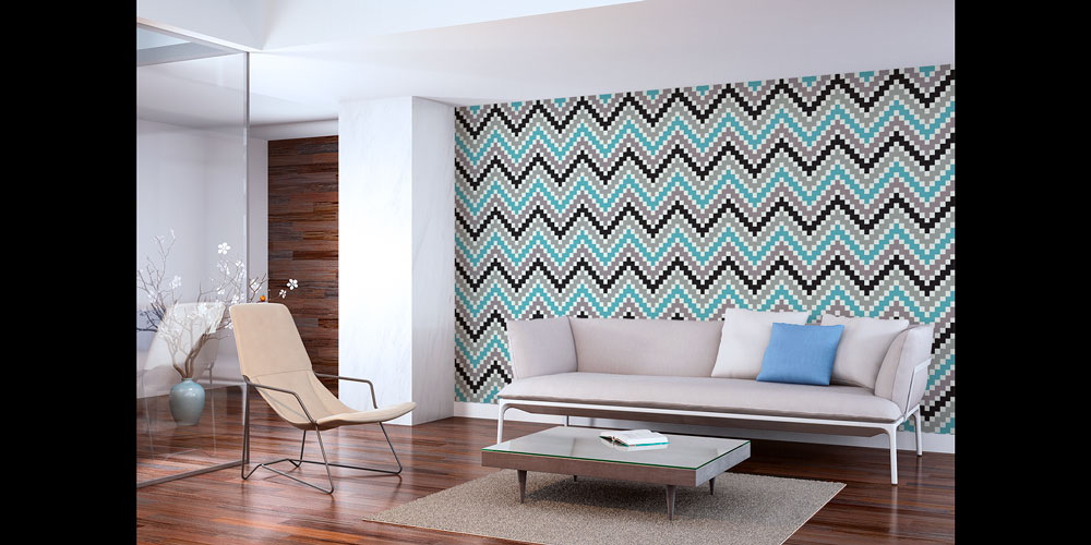 Zigzag Desenli Modern Geometrik Duvar Kağıdı 5184
