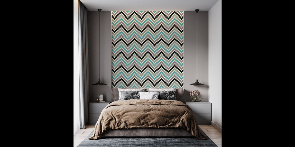 Zigzag Desenli Modern Geometrik Duvar Kağıdı 5184