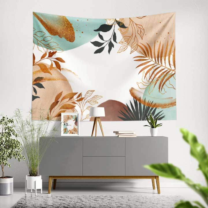 Altın Yaprak Soyut Duvar Örtüsü 4195