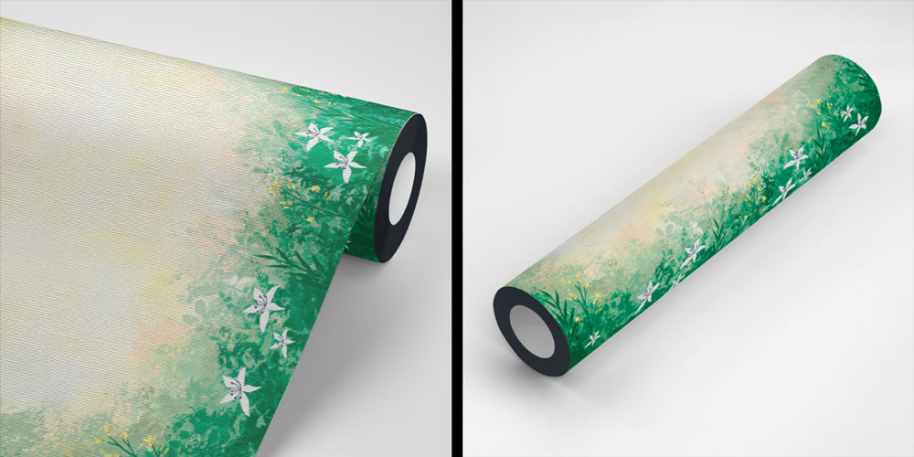 Sulu Boya Etkili Yeşil Botanik Manzara Duvar Kağıdı 4258