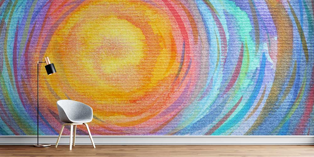 Renkli Soyut Güneş ve Enerji Halkaları Duvar Kağıdı 4344