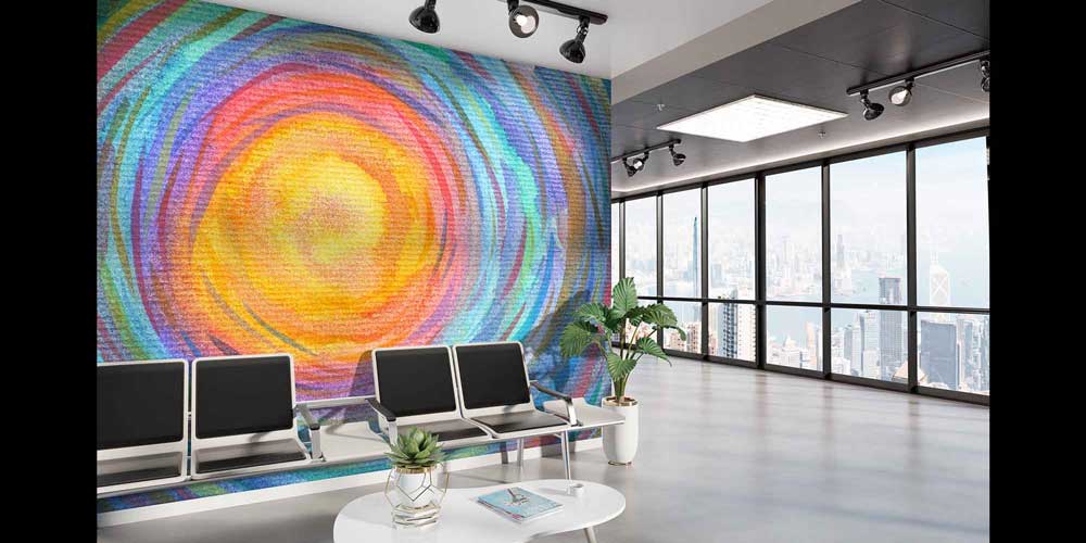 Renkli Soyut Güneş ve Enerji Halkaları Duvar Kağıdı 4344