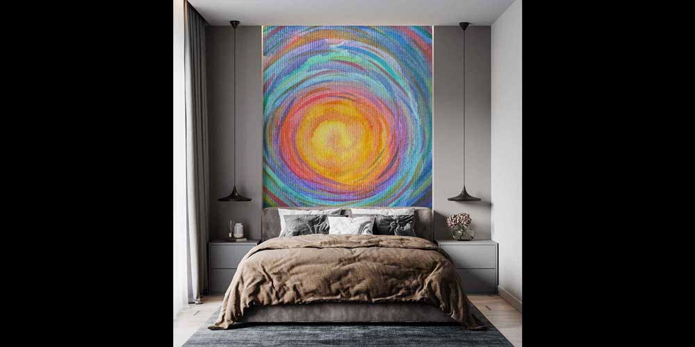 Renkli Soyut Güneş ve Enerji Halkaları Duvar Kağıdı 4344