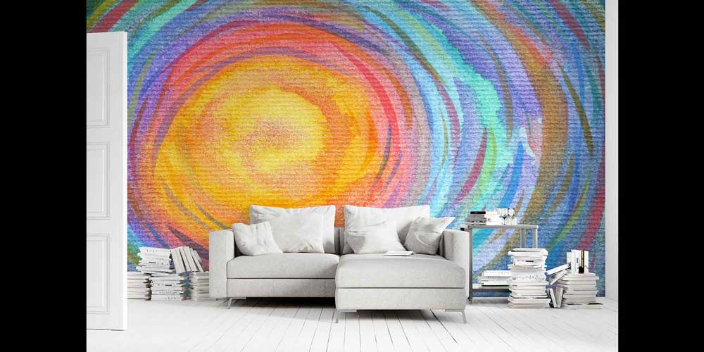 Renkli Soyut Güneş ve Enerji Halkaları Duvar Kağıdı 4344