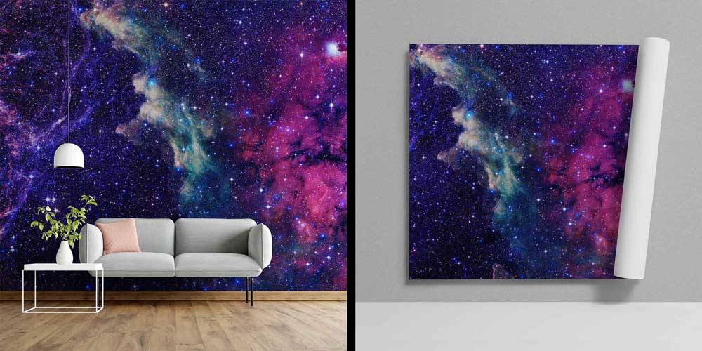 Renkli Nebula ve Galaksi Manzaralı Uzay Temalı Duvar Kağıdı 4349