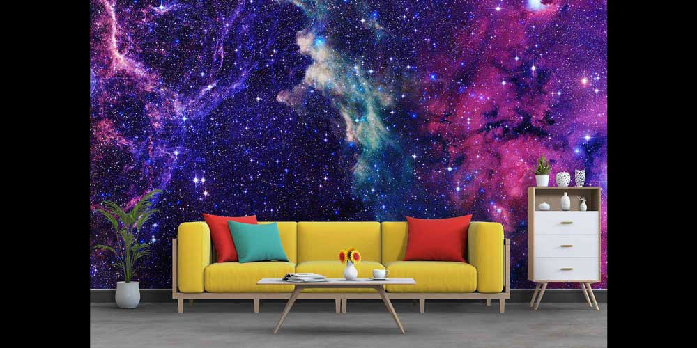 Renkli Nebula ve Galaksi Manzaralı Uzay Temalı Duvar Kağıdı 4349