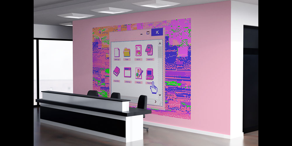 Retro Pixel Arayüz Temalı Teknoloji Duvar Kağıdı 5396